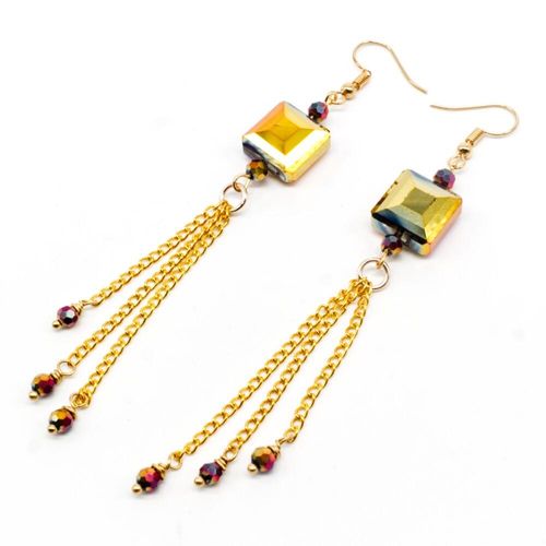 Jessica Earrings autmn rainbow 4 pairs earring making kit — DIY set with beads and instructions for creating handmade jewelry