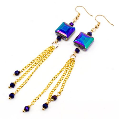 Jessica Earrings purple green 4 pairs earring making kit — DIY set with beads and instructions for creating handmade jewelry