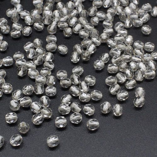 4mm Czech glass fire polished faceted beads silver lined crystal — pack of 100, high-quality faceted beads perfect for jewelry making and…