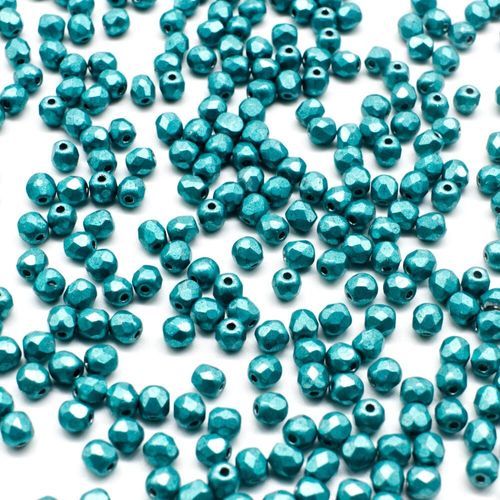 3mm Czech glass fire polished faceted beads sat. met. island paradise — pack of 100, high-quality faceted beads perfect for jewelry makin…