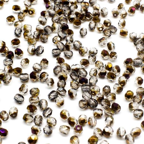 3mm Czech glass fire polished faceted beads purple iris crystal — pack of 100, high-quality faceted beads perfect for jewelry making and…