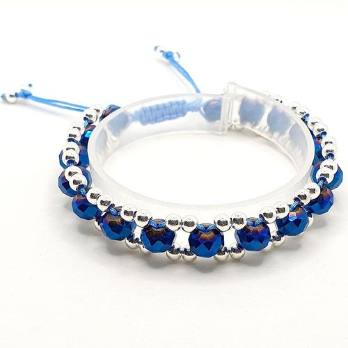 Tannith Macrame Bracelets Makes 4 blue iris bracelet making kit — DIY set with beads and instructions for creating handmade jewelry