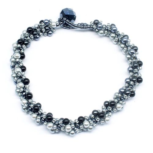Sirena Sprial Bracelets Make 5 monochrome bracelet making kit — DIY set with beads and instructions for creating handmade jewelry