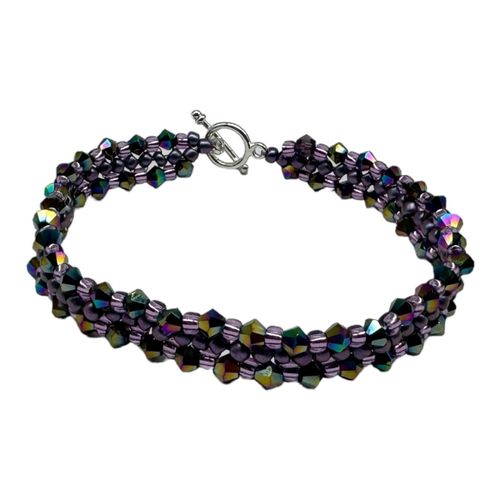 Mia Crystal Bracelet Makes 3 grape shadow bracelet making kit — DIY set with beads and instructions for creating handmade jewelry
