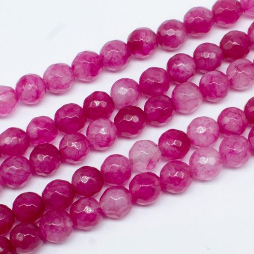 Dyed Jade 6mm Facet Round Beads 60pc   Pinks pack of 6 for jewellery making