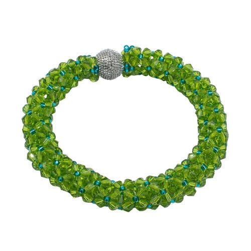 Crystal Bicone Bangle chartreuse jewelry making kit — DIY set with beads and instructions for creating handmade jewelry
