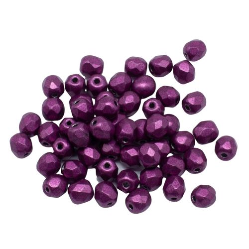 4mm Czech glass fire polished faceted beads suede gold fuchsia red — pack of 100, high-quality faceted beads perfect for jewelry making a…
