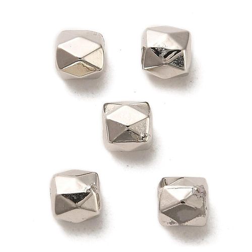 Acrylic Hexagon Tube Beads  4mm 100pcs   Ant. Silver for jewellery making