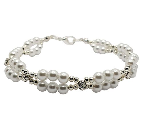 Charlene Chaton Bracelets white bracelet making kit — DIY set with beads and instructions for creating handmade jewelry