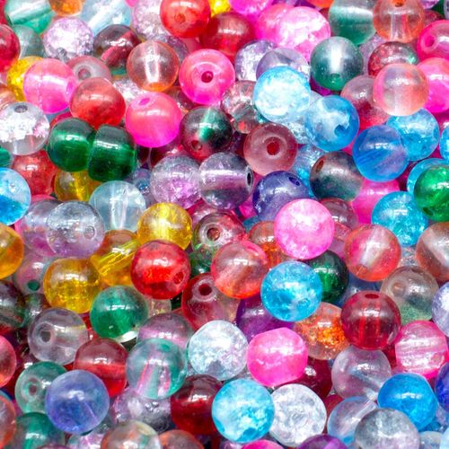 Crackle Beads Round 6mm   Mixed 60pcs for jewellery making