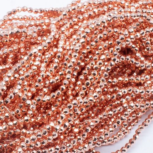 1.5mm crystal beads metallic copper — faceted for jewelry making and beadwork