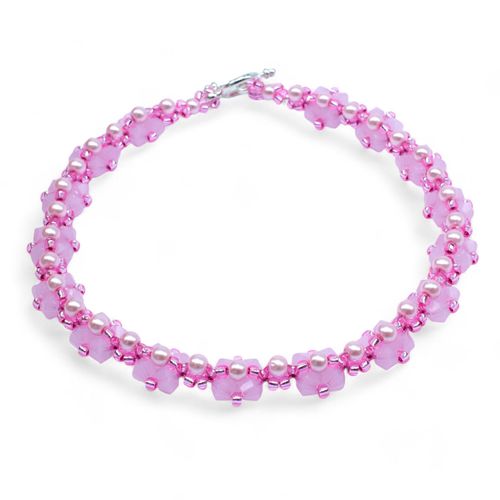 Kassia Diamond Bracelet Makes 2 pink bracelet making kit — DIY set with beads and instructions for creating handmade jewelry