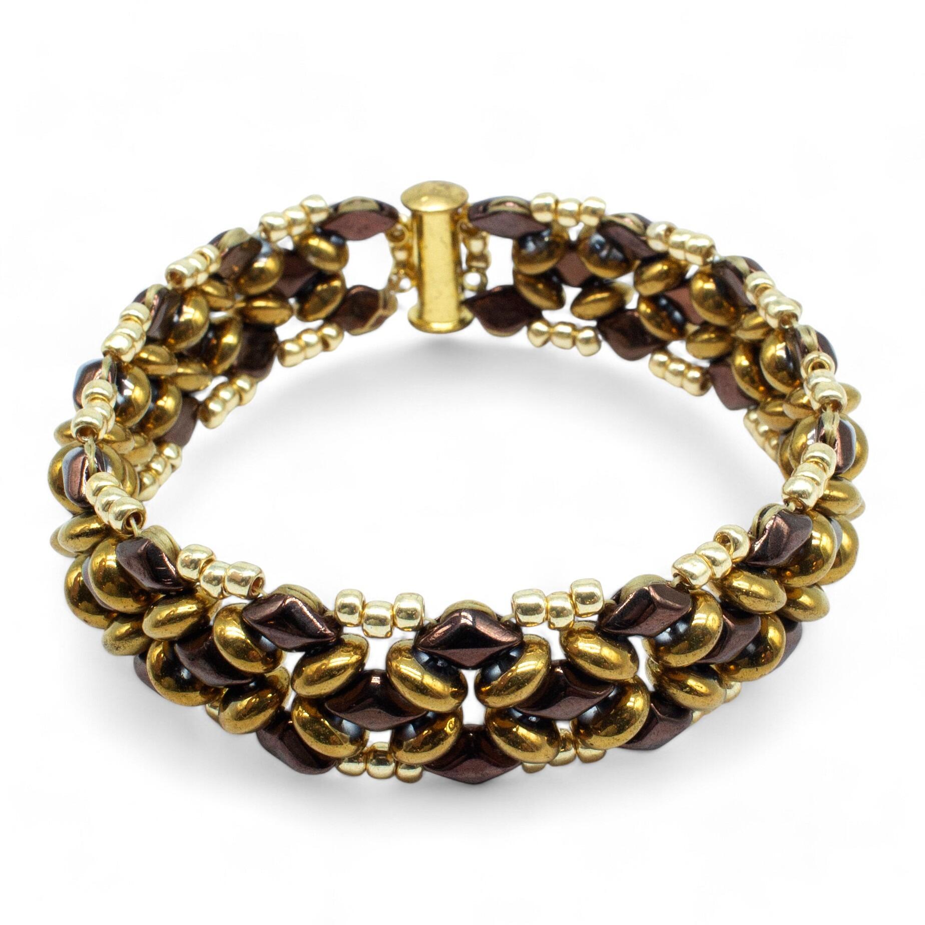Marylin Bracelet Makes 2 gold iris bracelet making kit — DIY set with beads and instructions for creating handmade jewelry