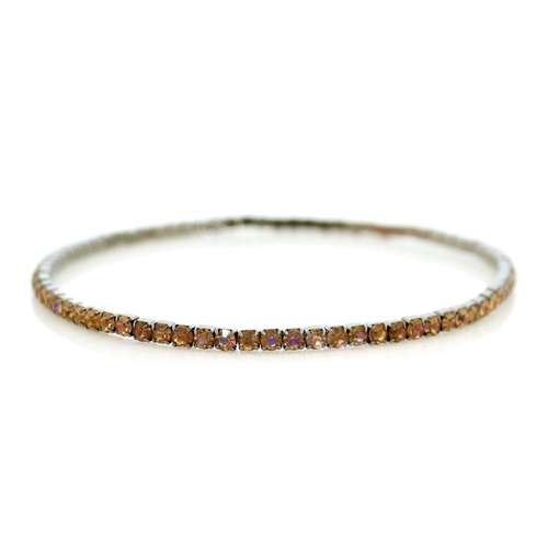 Crystal Bangle - Black with Peach