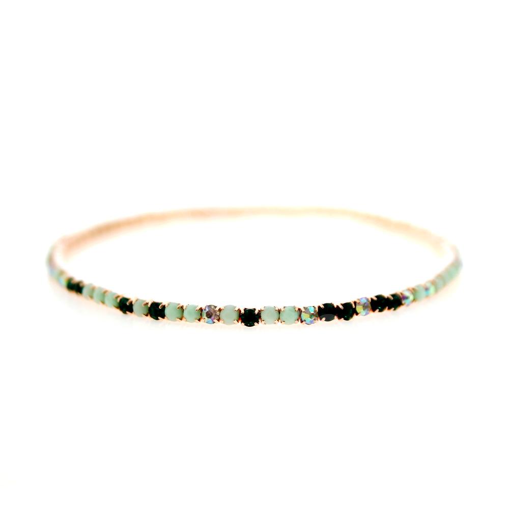 Crystal Bangle - Rose Gold with Mint combi