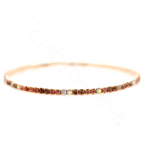 Crystal Bangle - Rose Gold with Pastel Purple combi