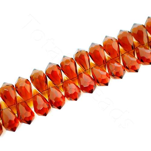 6mm Orange/Topaz Round Glass Beads-0330-36