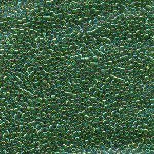 size 11 Miyuki Delica seed beads trans green ab db152 5g — 5g pack, premium Japanese cylinder beads perfect for bead weaving, embroidery,…