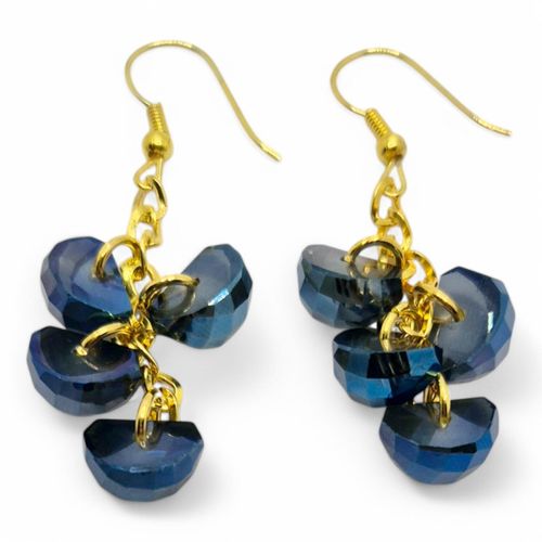 Lupita Crystal Earrings electric blue earring making kit — DIY set with beads and instructions for creating handmade jewelry
