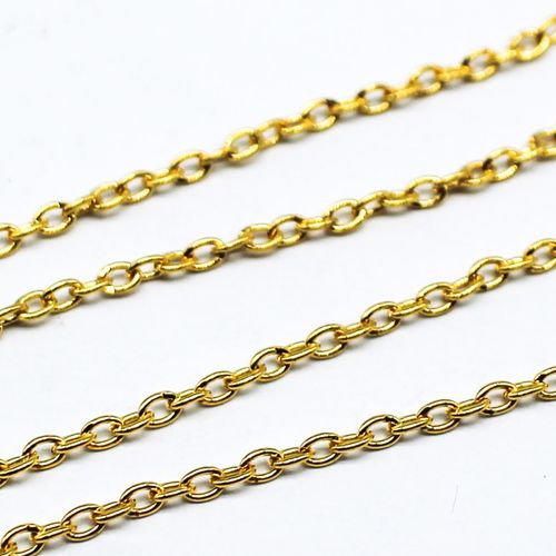 Chain Gold Plated   Oval 3x2.5mm 1metre for jewellery making