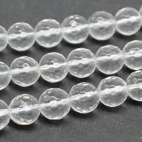 Glass Facet Round Beads 10mm Firepolish Style 15" String for jewellery making