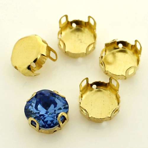 Square Rivoli Holder 10mm - Gold 10pcs