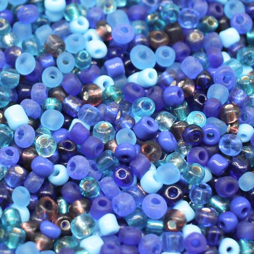Seed Beads Mixes Blues   Size 6 100g 4mm for jewellery making