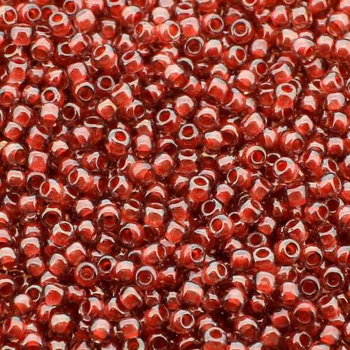 Toho Size 11 Seed Beads 10g - Trans Lust Rose Mauve Lined