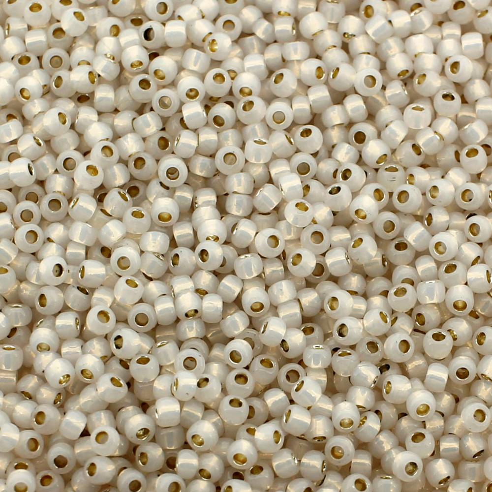 Toho Size 11 Seed Beads 10g - PF Silver Line Milky Cloud
