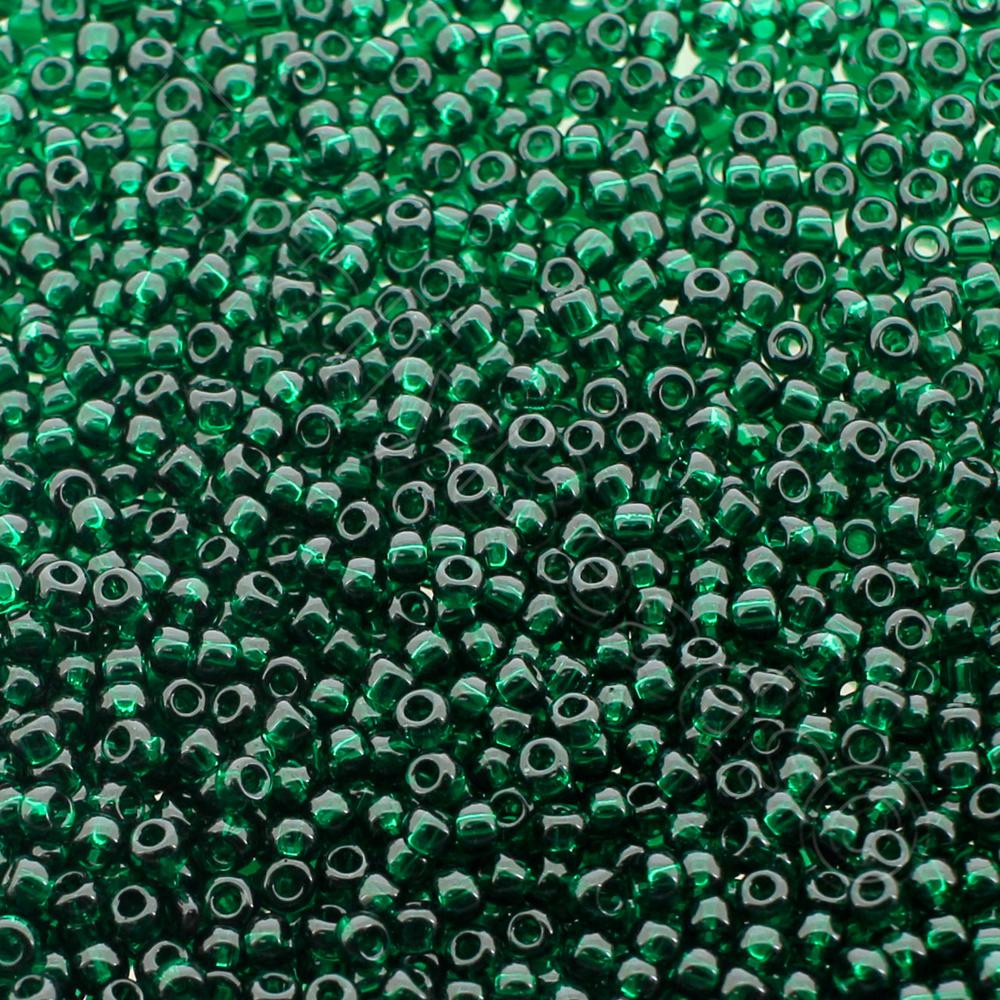 Toho Size 11 Seed Beads 10g - Trans Green Emerald