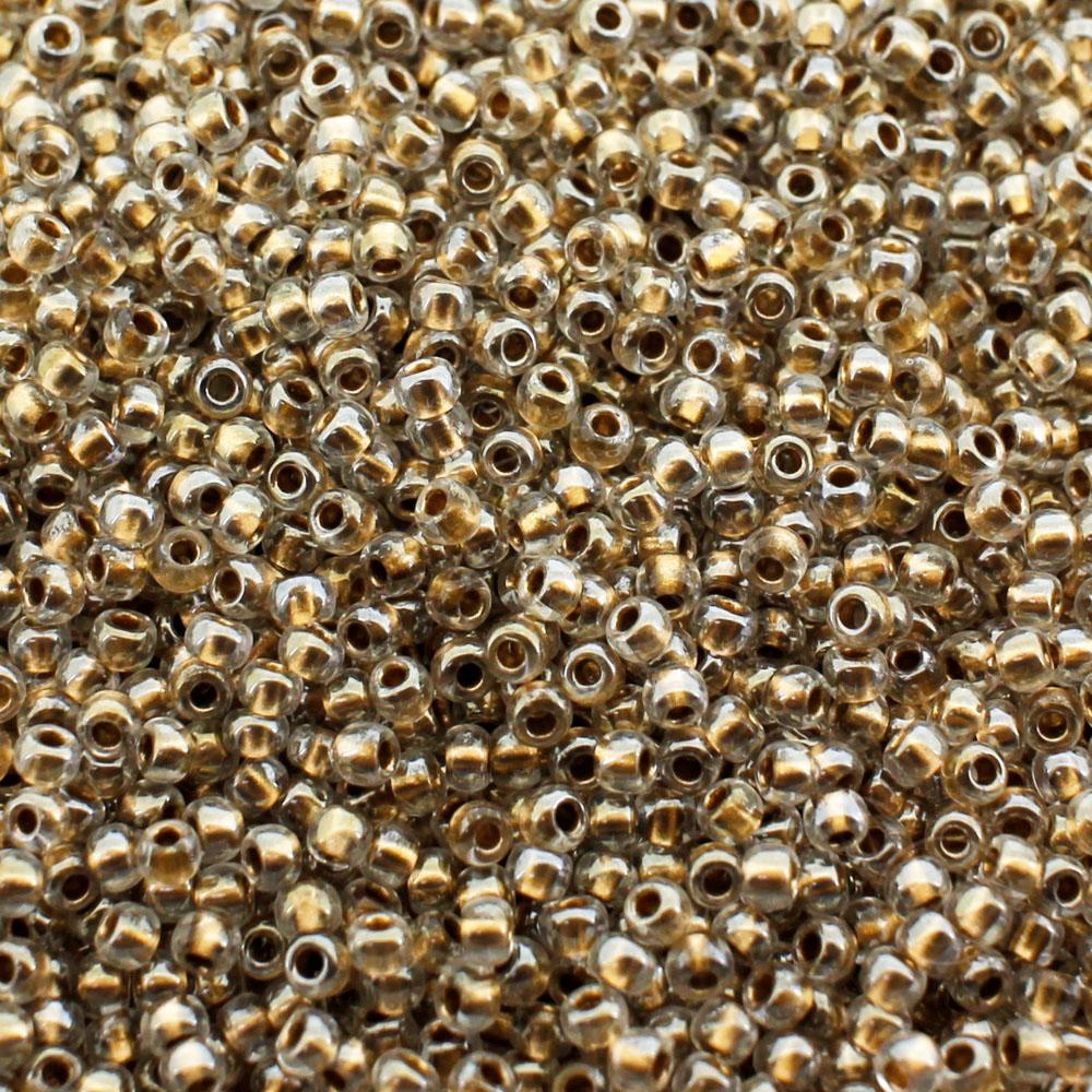 Toho Size 11 Seed Beads 10g - Gold Lined Crystal