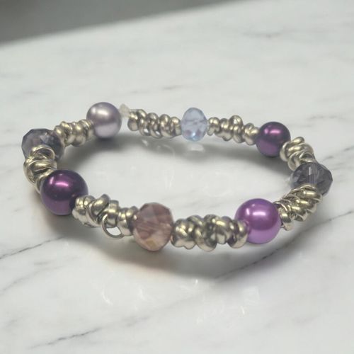 Stretch Chain Bracelets Makes 15   Purple for jewellery making