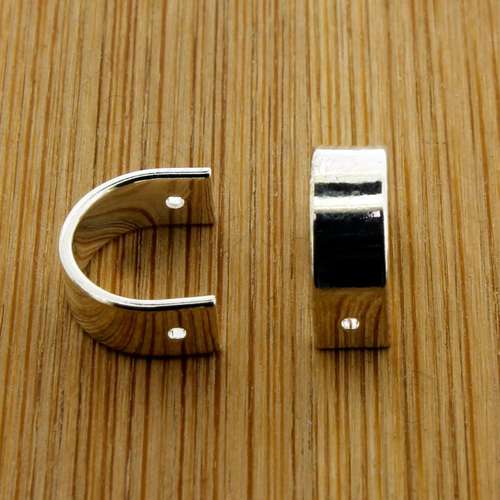 U Shaped Bead Frame - Silver Plated - Large 12mm 15pcs