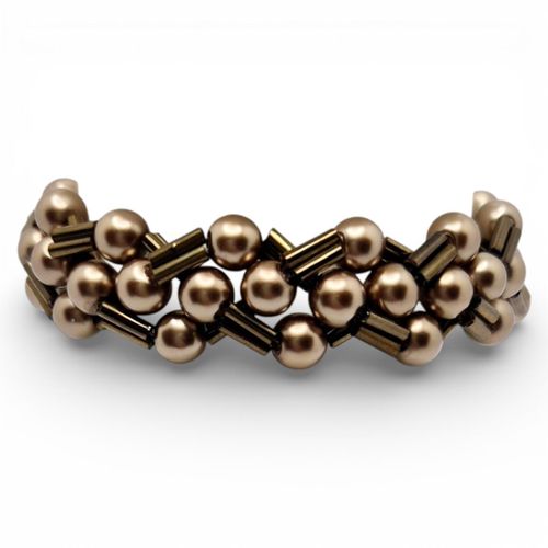 Lizzie Bugle Bracelets x3   Caramel for jewellery making