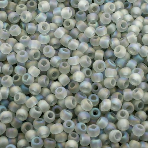 Toho Size 11 Seed Beads 10g   Trans Rainbow Frost Black Diamond 6mm for jewellery making