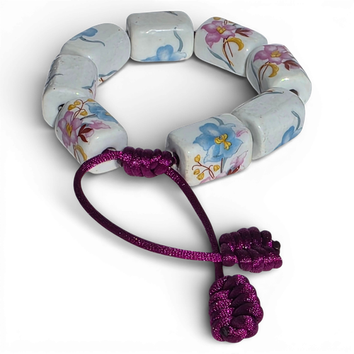 Porcelin Woven Bracelet   Square Flower 5mm for jewellery making