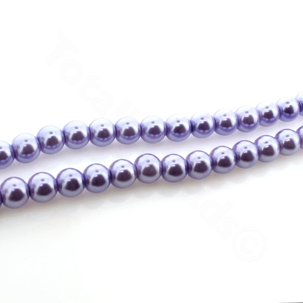 Glass Pearl Round Beads 6mm - Indigo Blue