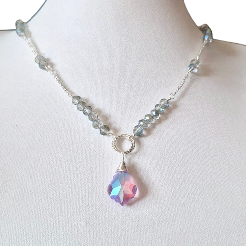 Tanya Crystal Necklace x2   Lilac for jewellery making