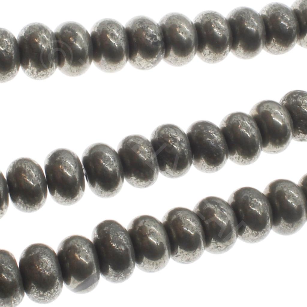 Pyrite Rondelle Beads 4x6mm 16" String