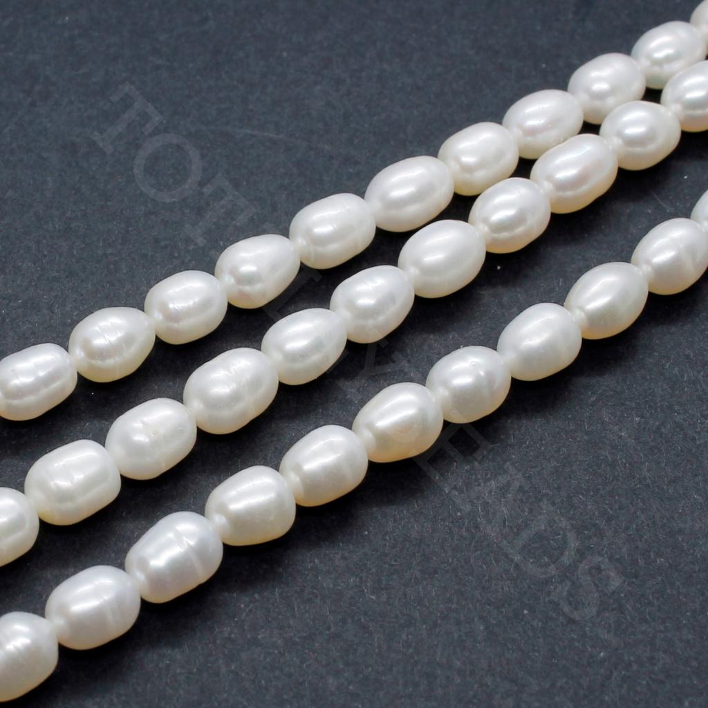 Freshwater Pearls 6-7mm Rice White - 14" String