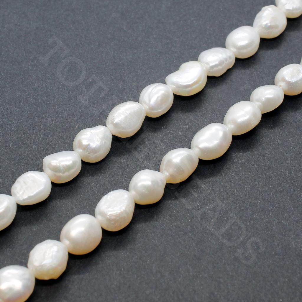 Freshwater Pearls 8-9mm Flat Rice White - 14" String