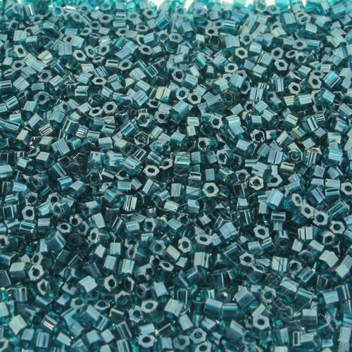 Toho Size 11 Hex Seed Beads 10g - Trans Lustered Teal