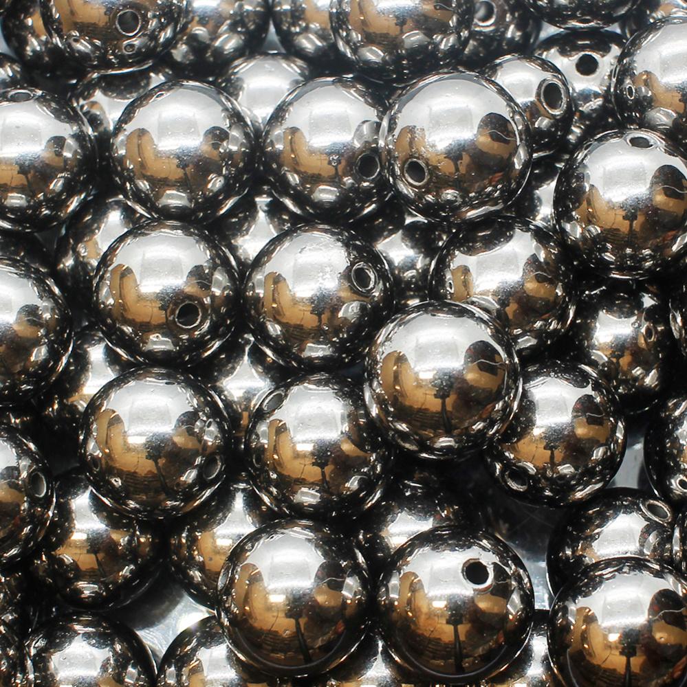 Acrylic Black Round Beads 16mm - 18pcs