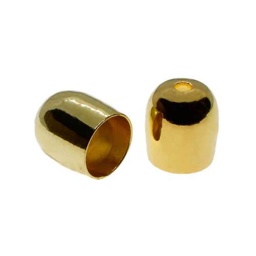 Bead Cap with Hole 7x8mm 10pcs - Gold Plated