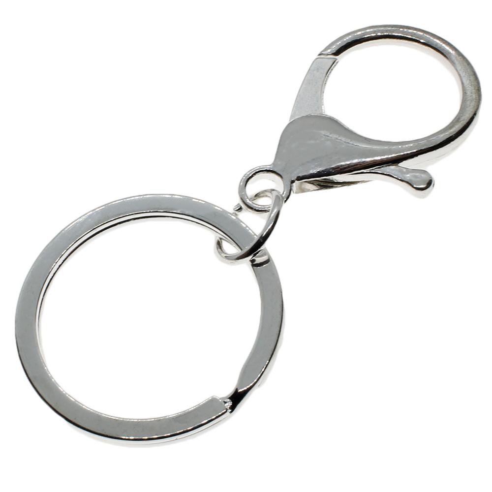 Lobster Clasp 35mm with Keyring - Silver Plated