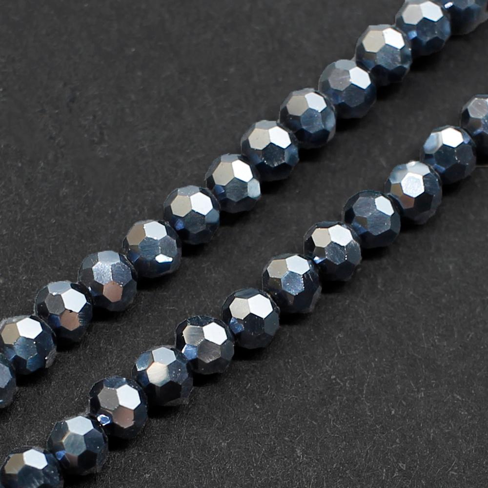 Crystal Round Beads  3mm - Hematite