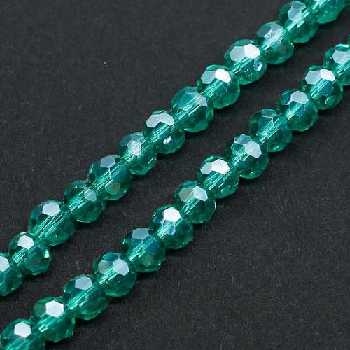 3mm crystal beads teal shimmer — faceted for jewelry making and beadwork