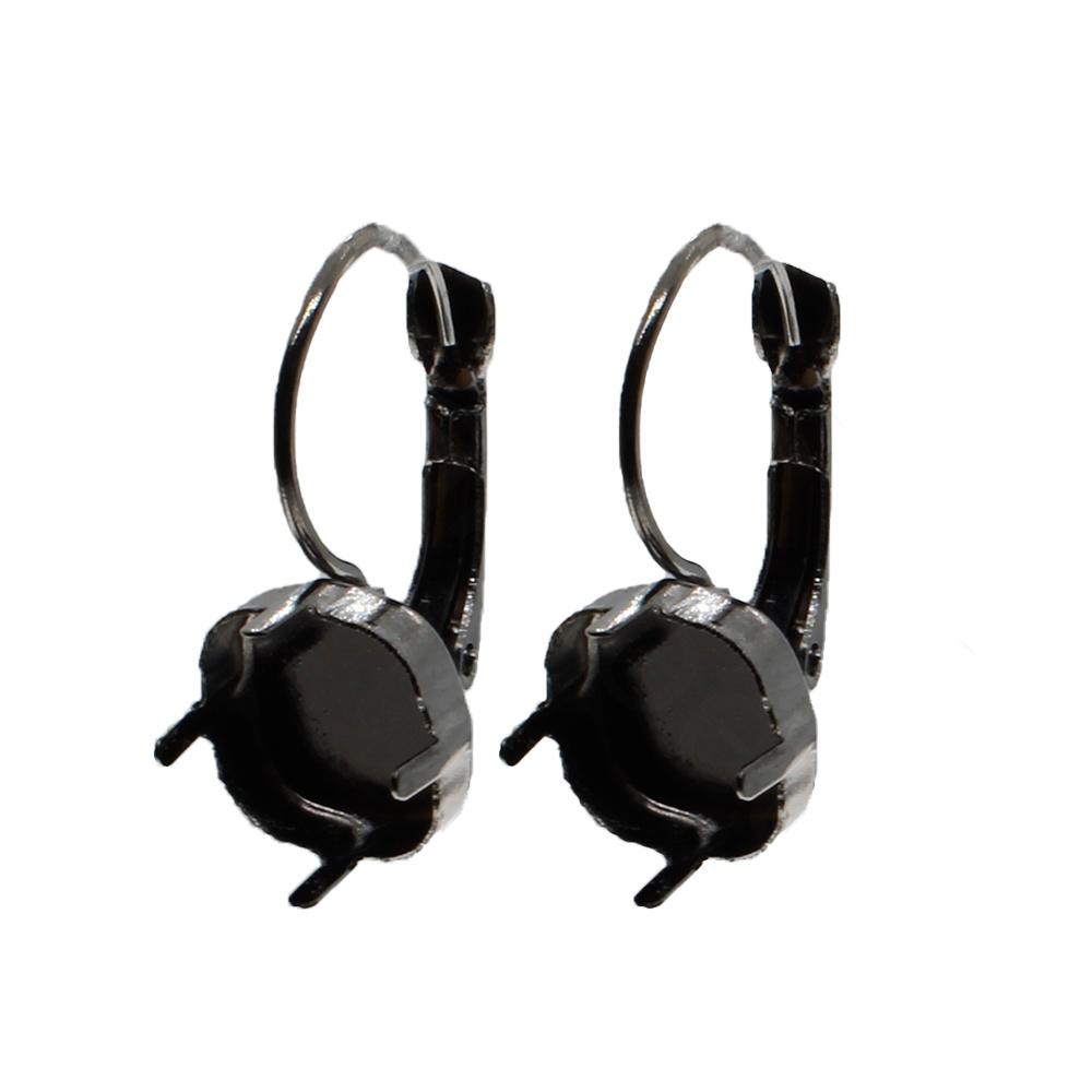 Locking Earring for 10mm Rivoli 1 Pair - Black