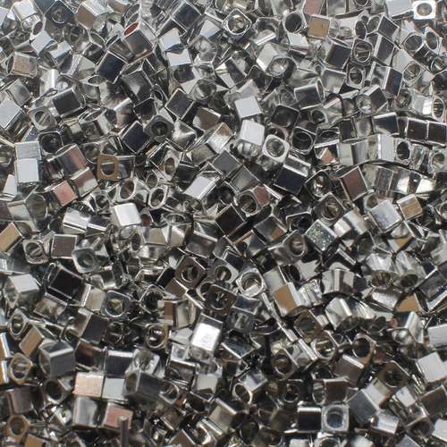 Spacer Bead Cubes 2mm 60pcs - Rhodium