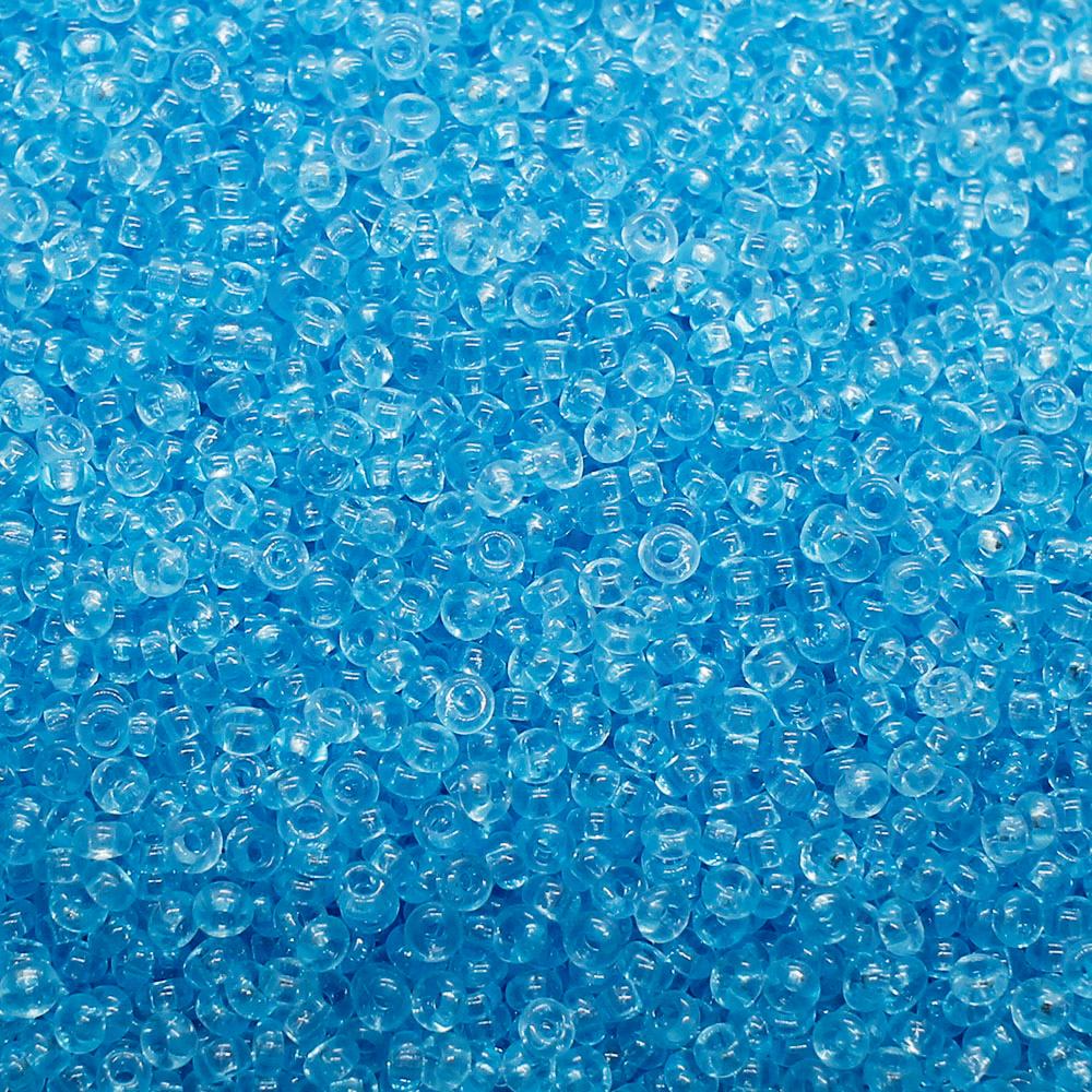 FGB Beads Transparent Powder Blue Size 12 - 50g
